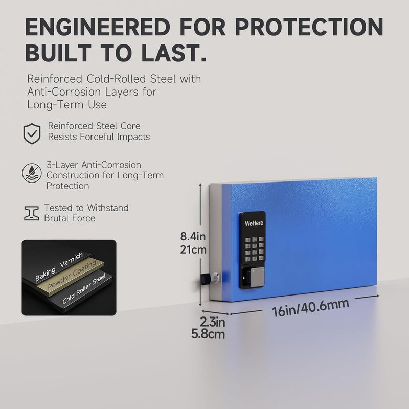 WeHere 24 Key Lock Box Wall Mount, APP Bluetooth/One Time Password Share/Wi-Fi Remote/Fixed Code/Key Unlock, Smart Key Cabinet, Key Organizer Box for Apartment, Hotel, Office, House Key Manage - Image 2